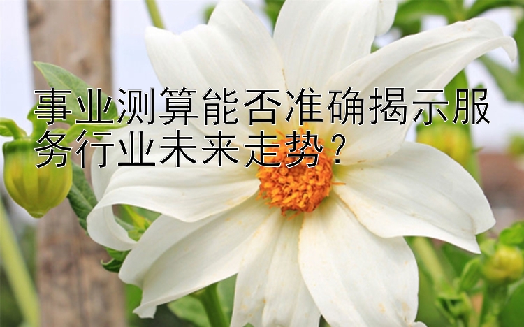 事业测算能否准确揭示服务行业未来走势？