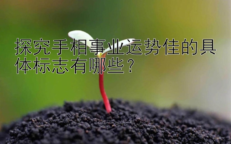 探究手相事业运势佳的具体标志有哪些？