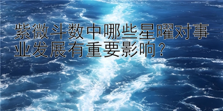 紫微斗数中哪些星曜对事业发展有重要影响？