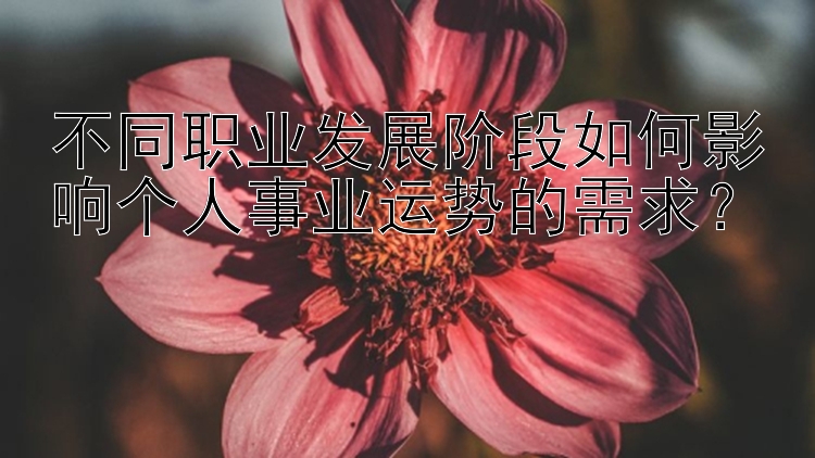 不同职业发展阶段如何影响个人事业运势的需求？