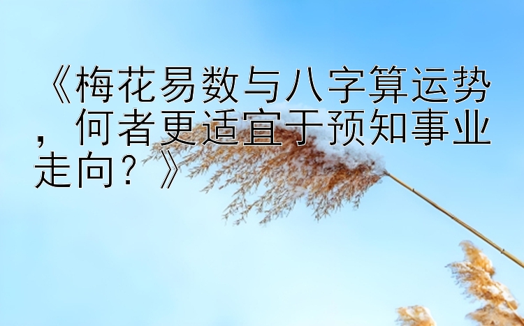 《梅花易数与八字算运势，何者更适宜于预知事业走向？》