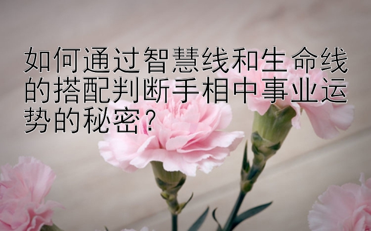 如何通过智慧线和生命线的搭配判断手相中事业运势的秘密？