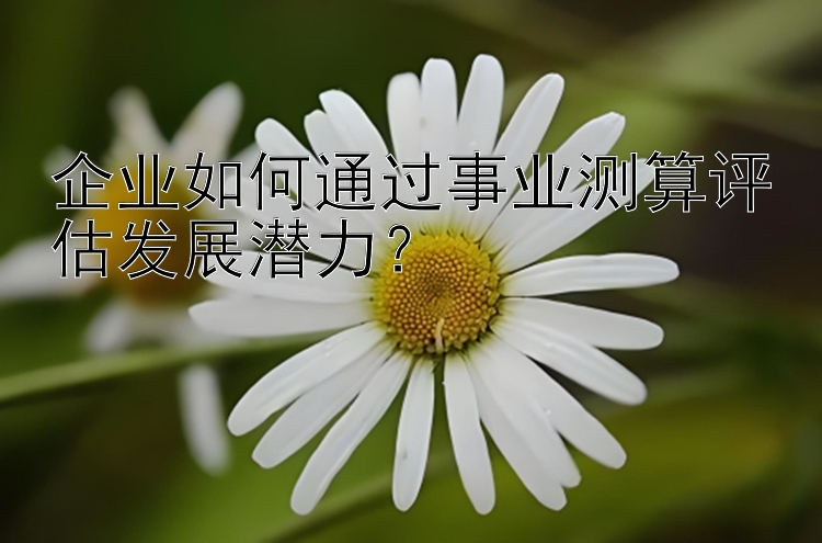 企业如何通过事业测算评估发展潜力？