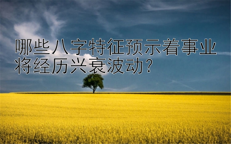 哪些八字特征预示着事业将经历兴衰波动？