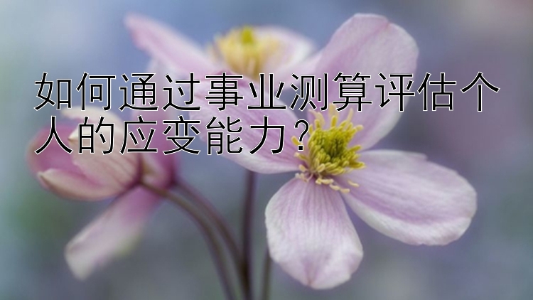 如何通过事业测算评估个人的应变能力？