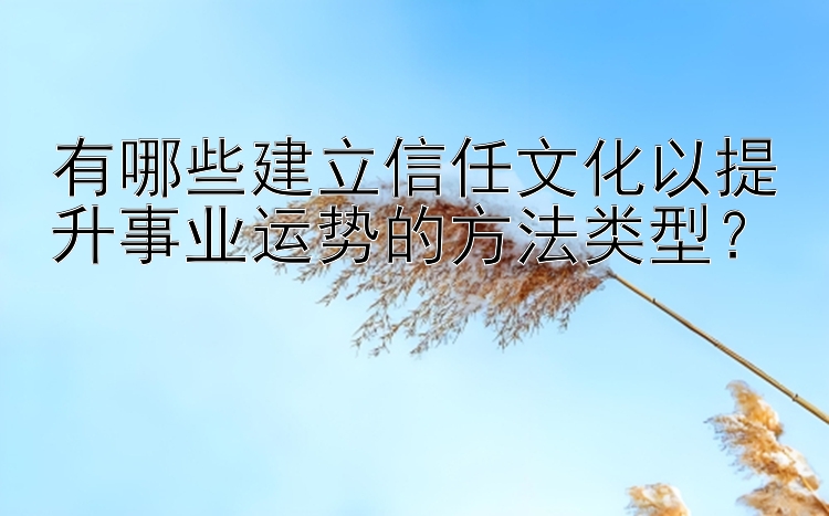 有哪些建立信任文化以提升事业运势的方法类型？