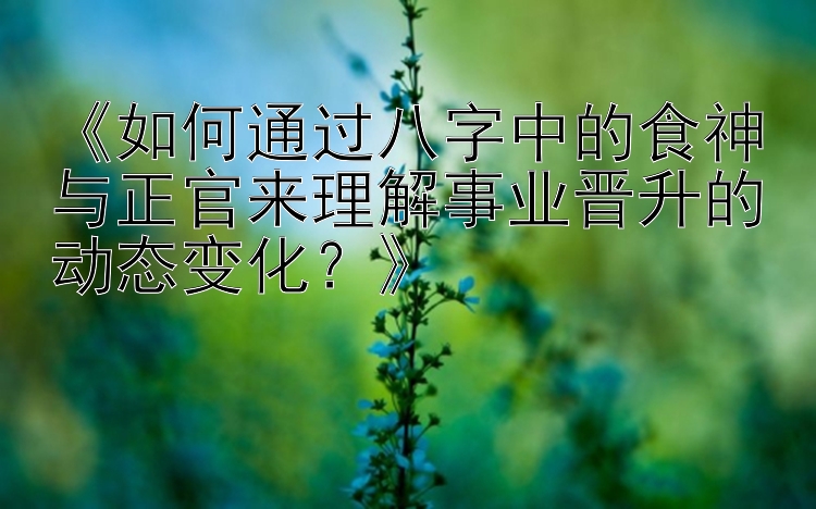 《如何通过八字中的食神与正官来理解事业晋升的动态变化？》