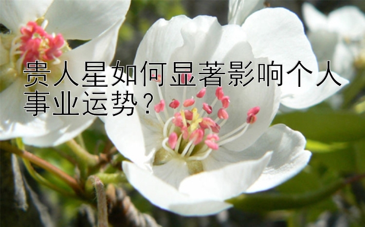 贵人星如何显著影响个人事业运势？