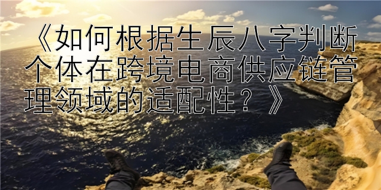 《如何根据生辰八字判断个体在跨境电商供应链管理领域的适配性？》