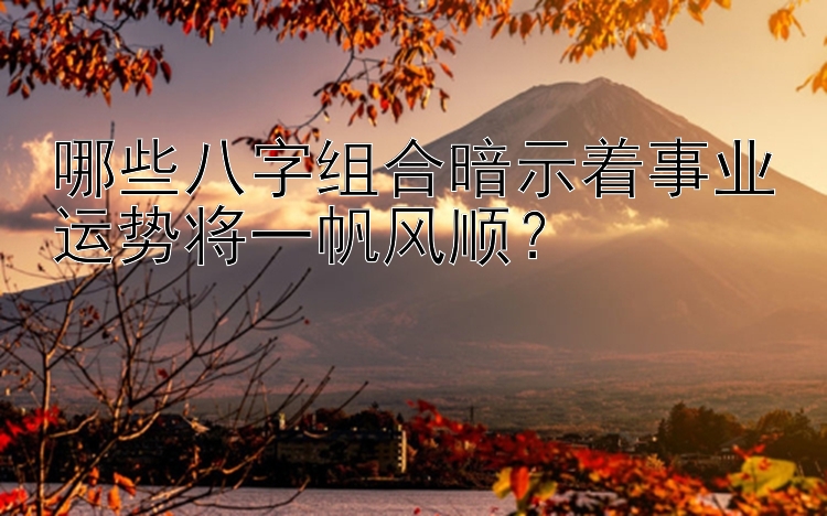 哪些八字组合暗示着事业运势将一帆风顺？