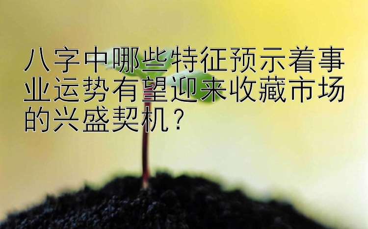 八字中哪些特征预示着事业运势有望迎来收藏市场的兴盛契机？